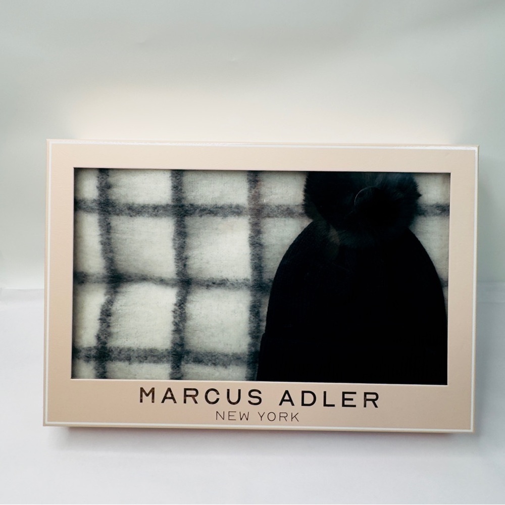 Marcus Adler Black Beanie and Scarf Set - Picture 2 of 5